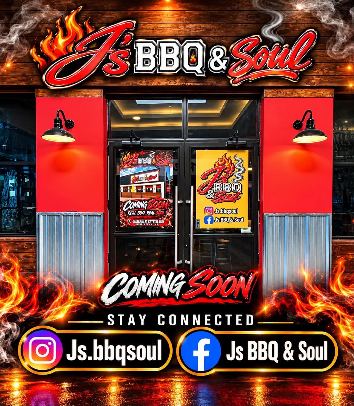 J's BBQ & Soul storefront at the Galleria at Crystal Run